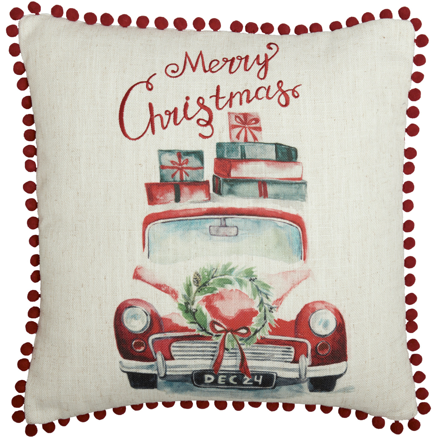 Merry Christmas Truck with Presents 18" Pillow