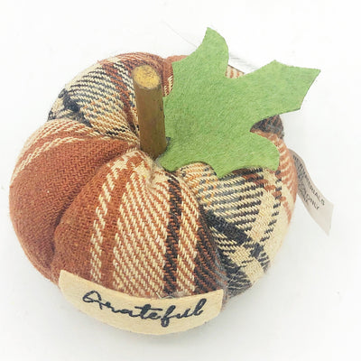 Grateful Mini Fabric Pumpkin 3" Fall Decoration