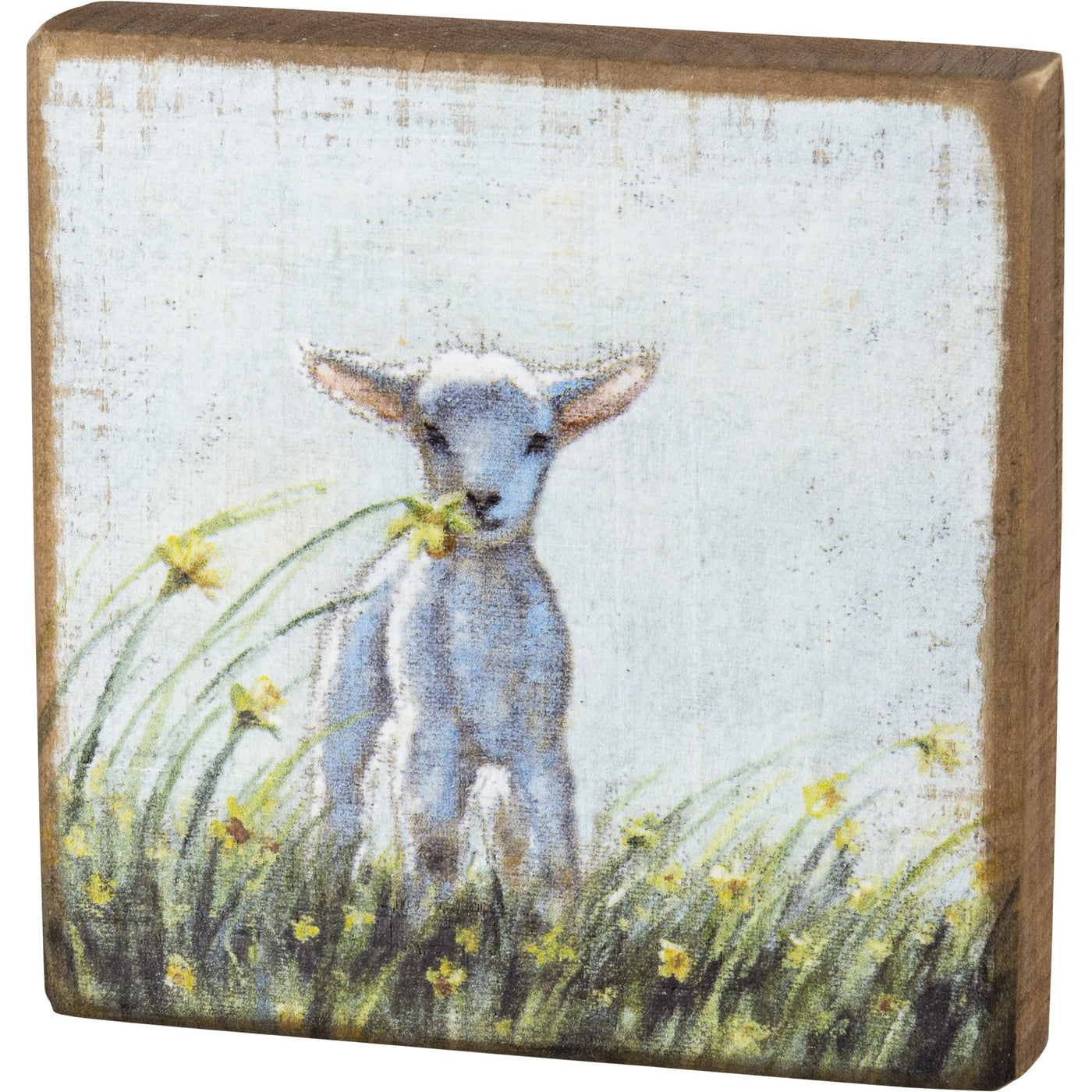 💙 Spring Lamb in a Field Block Sign