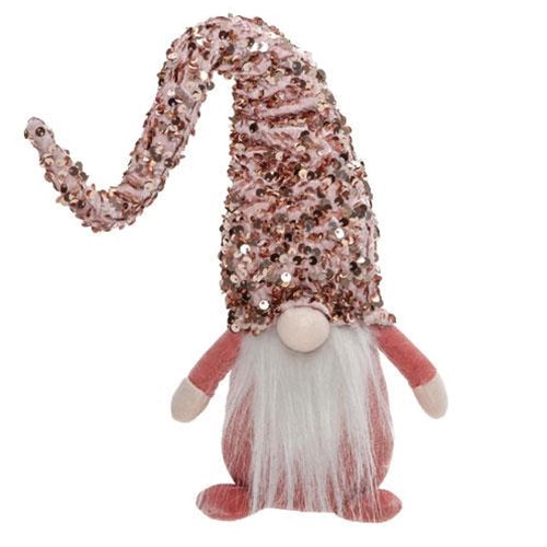 Pink Sparkle Hat Gnome Plush Figure
