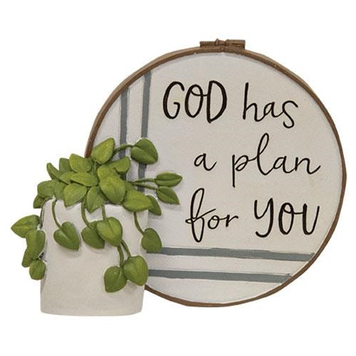 💙 God Has a Plan For You Resin Stitchery Small Figurine