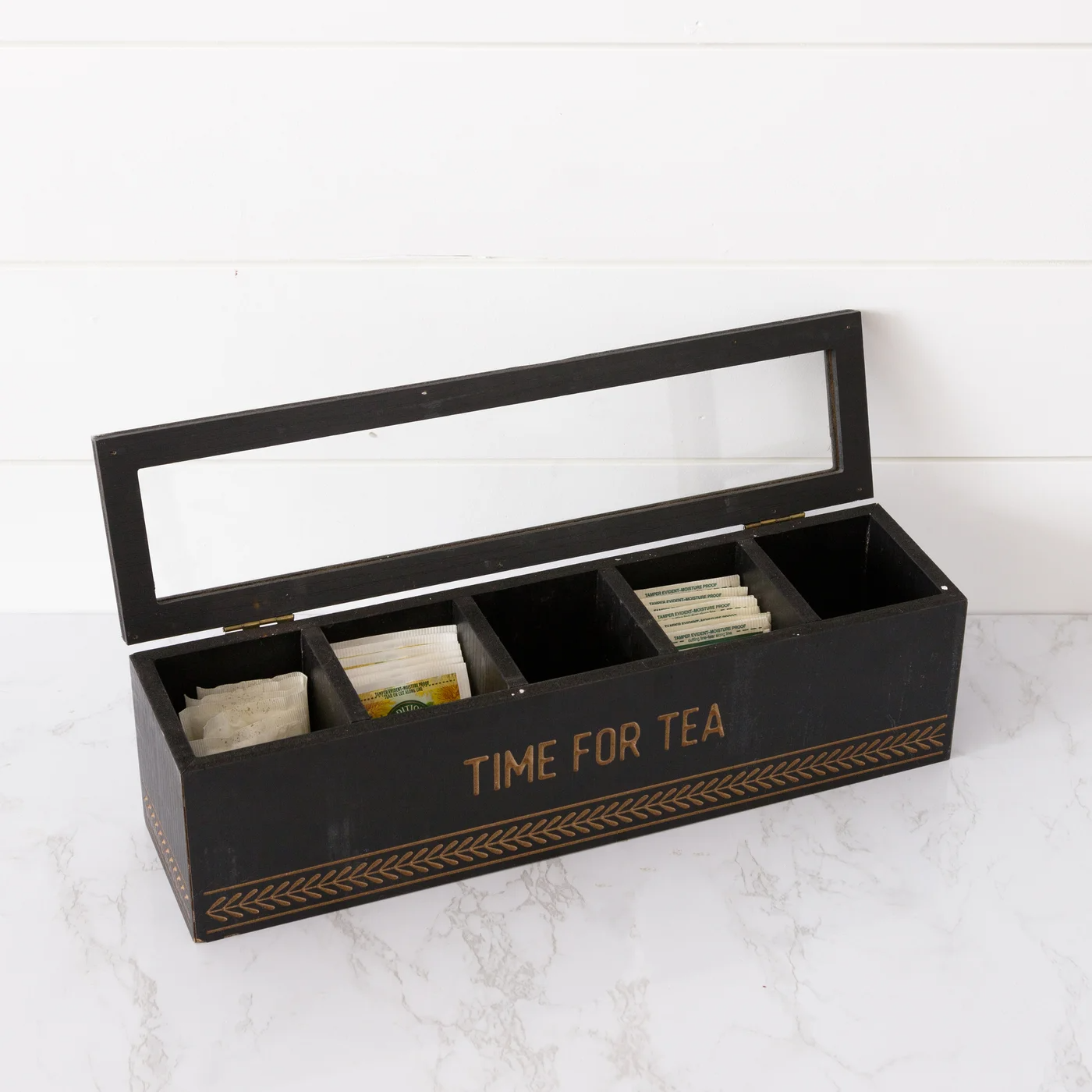 💙 Time For Tea Five Slot Wooden Tea Chest