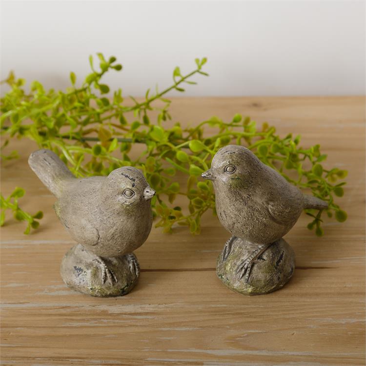 Set of 2 Natural Style Bird Figures