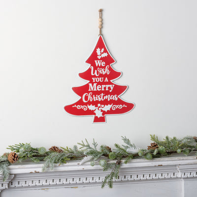 We Wish You A Merry Christmas Wall Decor Red Tree