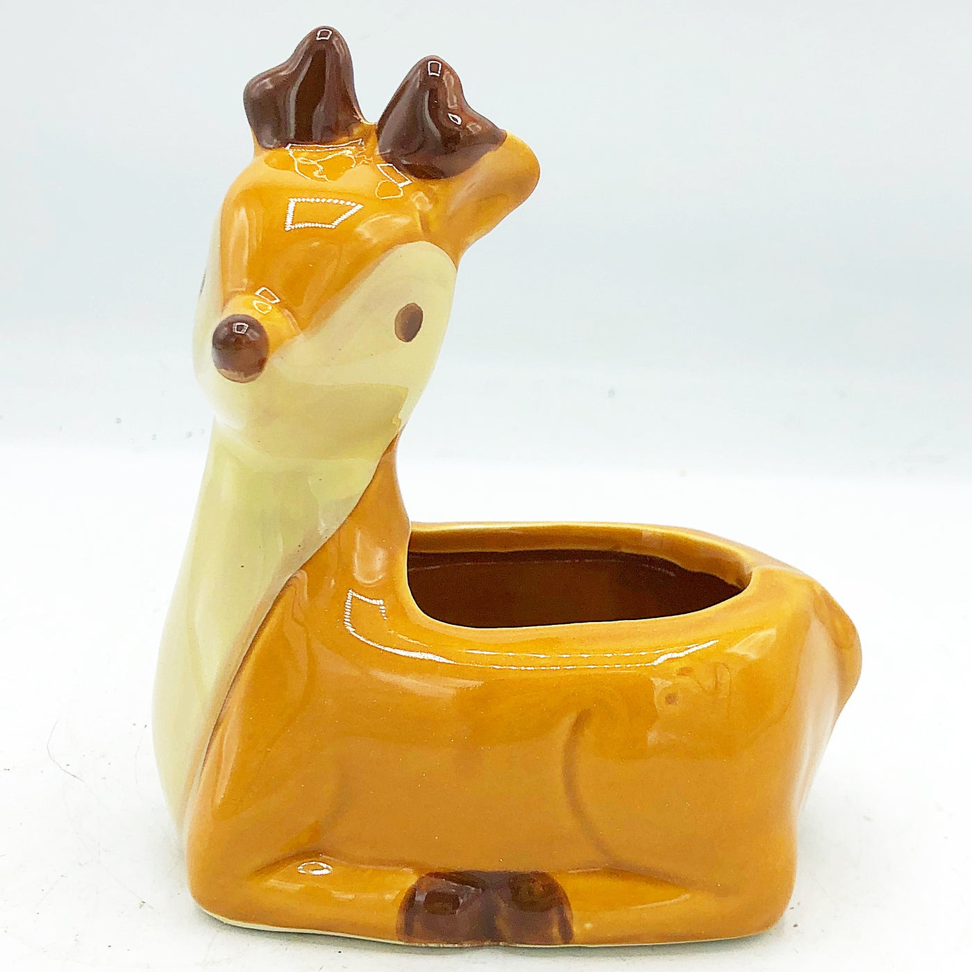 Deer Ceramic Planter Great For Succulents And Small Plants
