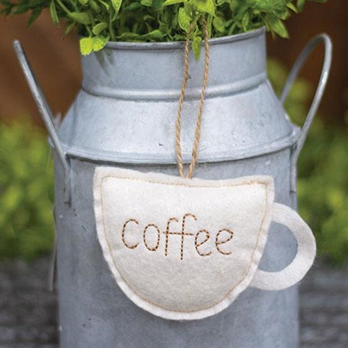 💙 Coffee Cup Stitched Felt Ornament