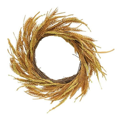Wheat and Dried Grass 16" Faux Fall Wreath