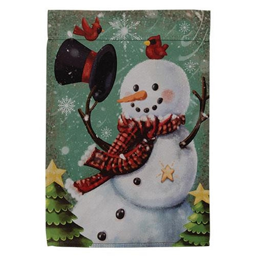 HAPPY BIRTHDAY🎂 💙 Happy Snowman And Cardinals Garden Flag