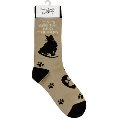 💙 Cats Are The Best Therapy Unisex Fun Socks