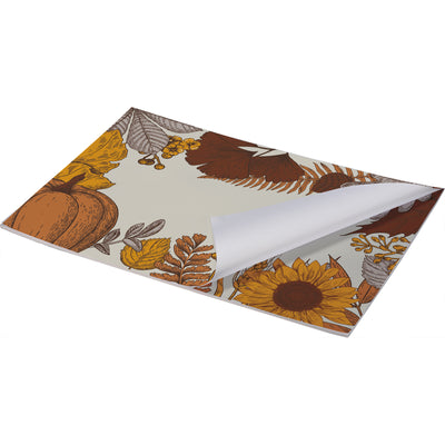 Autumn Pumpkins and Leaves Paper Placemats Set of 24