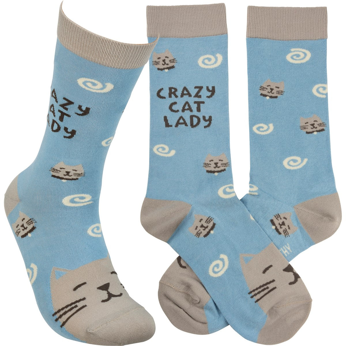 💙 Crazy Cat Lady Swirls Unisex Fun Socks