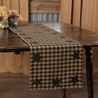 Black Star Black And Tan Woven Table Runner 13" x 48"