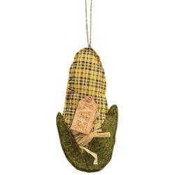 💙 Primitive Fabric Corn Cob Ornament with Eat Tag