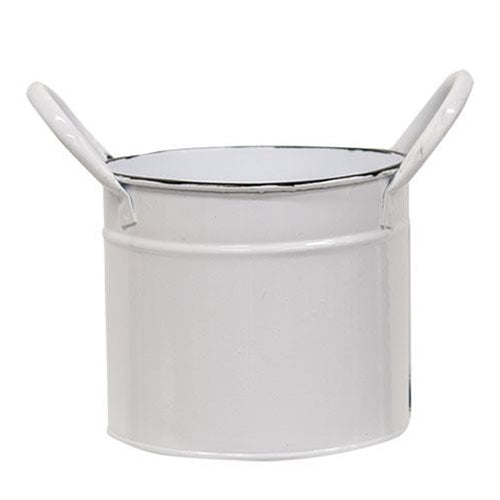 💙 Small White Enamel Bucket with Handles