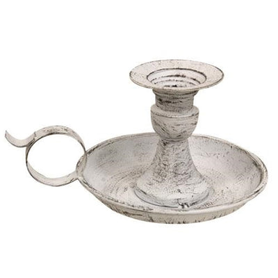 Cottage Chic White Courting Taper Holder