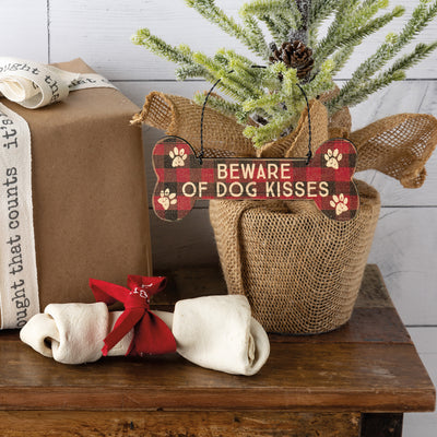 Beware Of Dog Kisses Bone Shaped Ornament