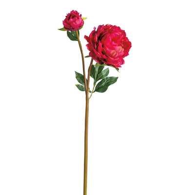 💙 Dark Pink Peony 24" Faux Floral Stem