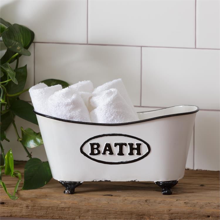 BATH Vintage-style Shaped Tub Bin Holder