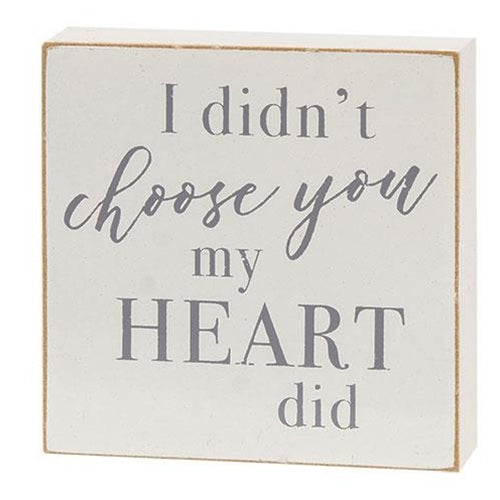 Set of 2 I Didn't Choose You My Heart Did Square Blocks