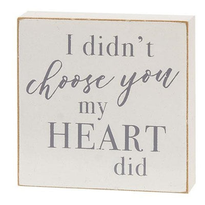 Set of 2 I Didn't Choose You My Heart Did Square Blocks