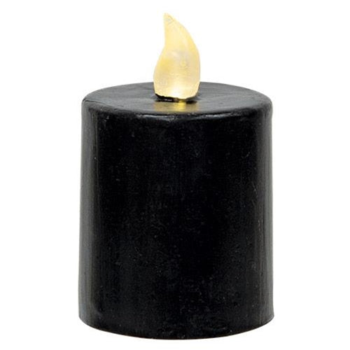 Black Gloss 3.5" H LED Battery Pillar Candle