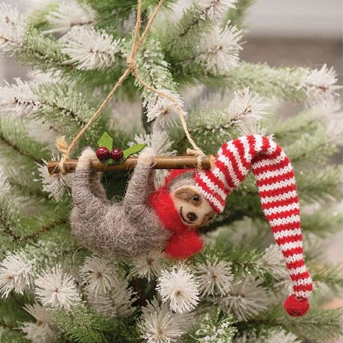 💙 Sloth with Branch Felt Ornament