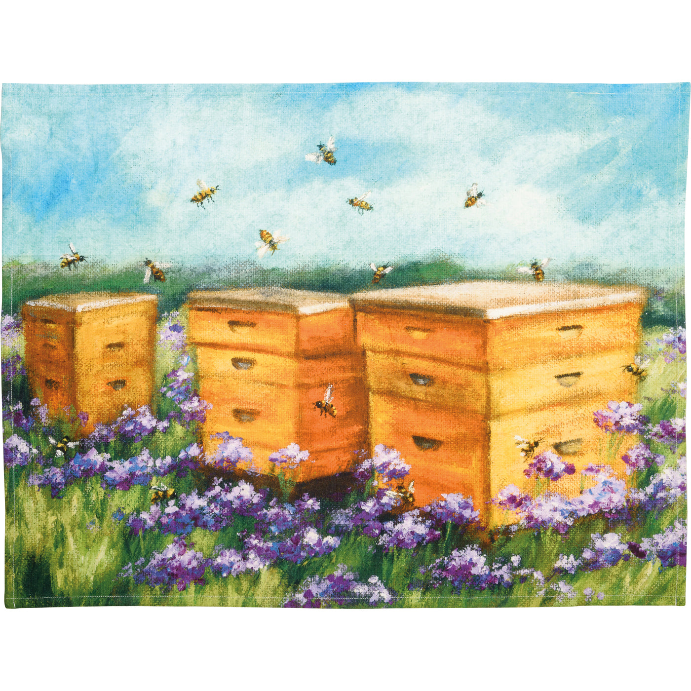 Surprise Me Sale 🤭 Bee Hives in Flower Field Kitchen Towel