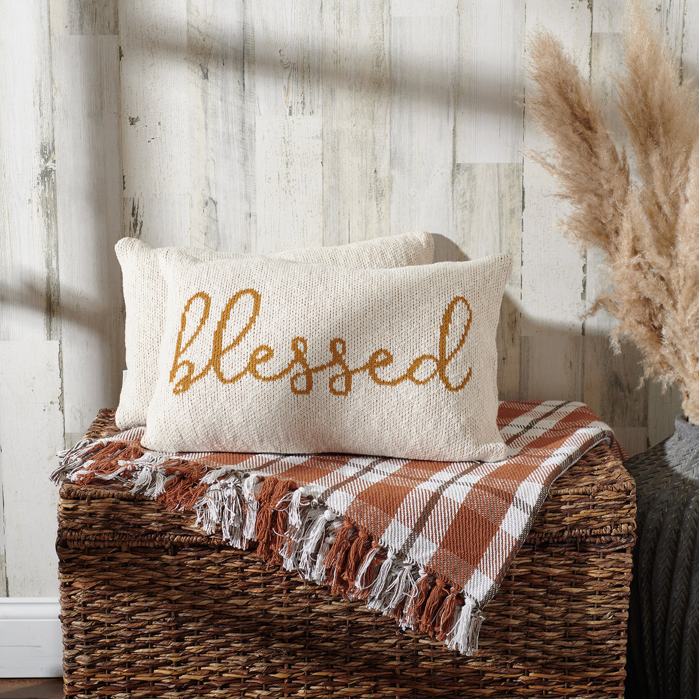 Cozy Blessed 20" Rectangle Throw Pillow