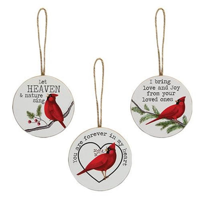 Set of 3 Heaven & Nature Sing Cardinal Ornaments