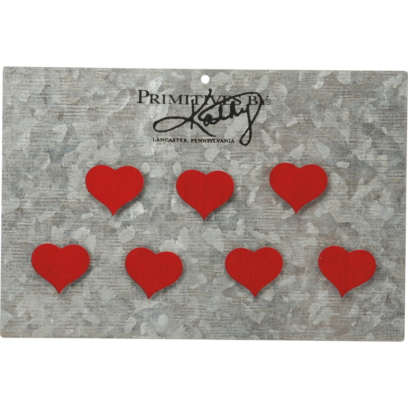 Set of 7 Mini Red Hearts Magnet Set