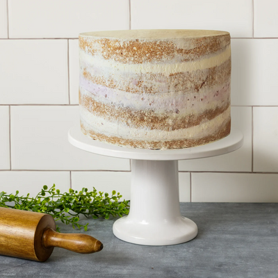 White Cottage Ceramic Cake Stand