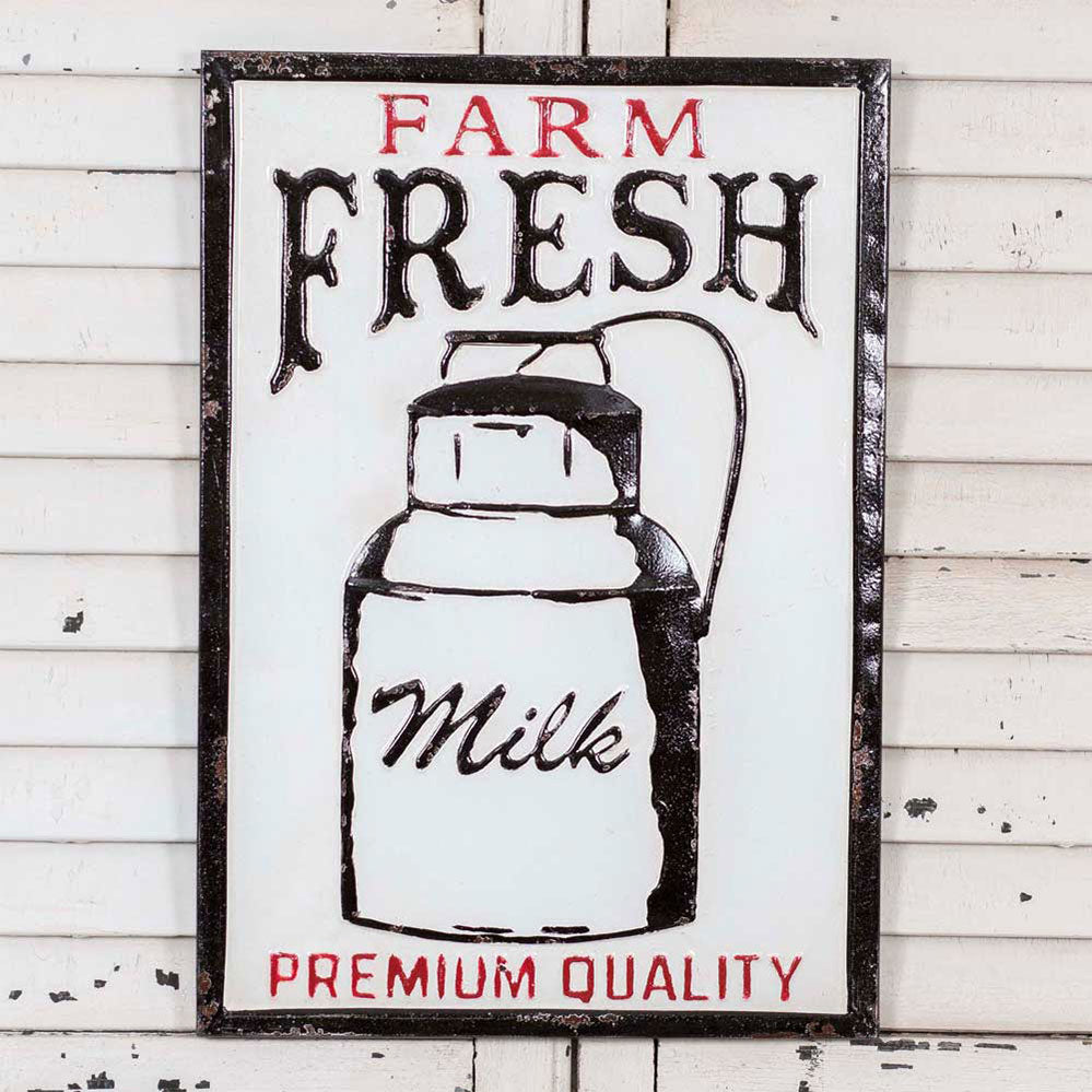 Farm Fresh Milk Metal Wall Sign