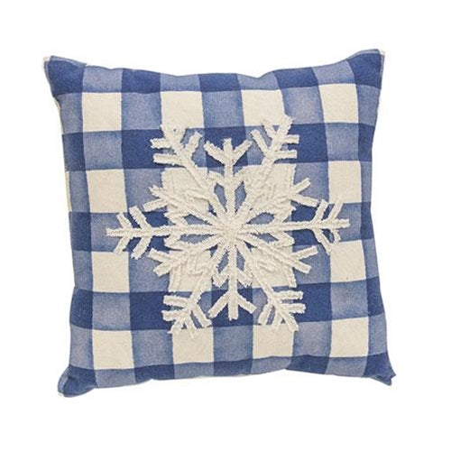 Blue Check Snowfall 10" Pillow
