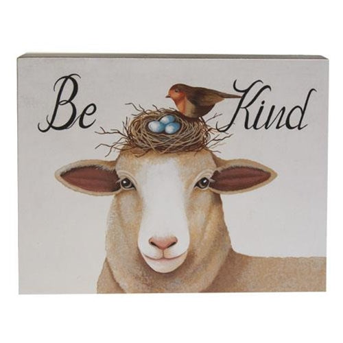 Be Kind Sheep with Bird & Nest Box Sign