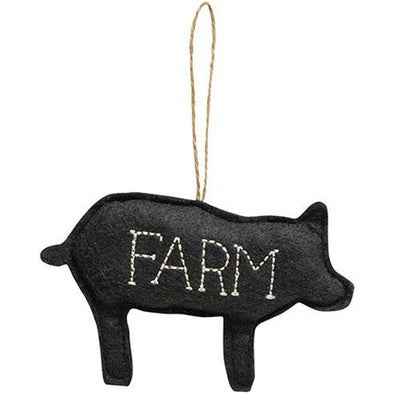 Farm Black Pig Felt Ornament