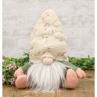 Floral Hat Sitting Gnome Plush