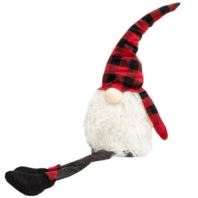 Red & Black Buffalo Plaid Gnome with Dangle Legs