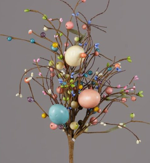 💙 Pastel Spring Eggs and Pip Berries Faux Branch