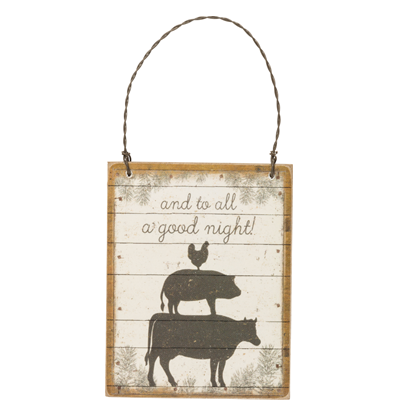💙 And To All A Good Night Farmhouse Animals Ornament