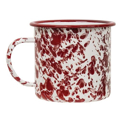 💙 Red Splatter Enamel Soup Mug