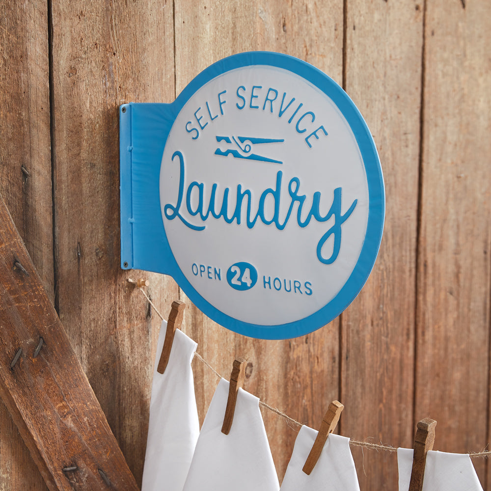 💙 Self Service Laundry Retro Style Sign