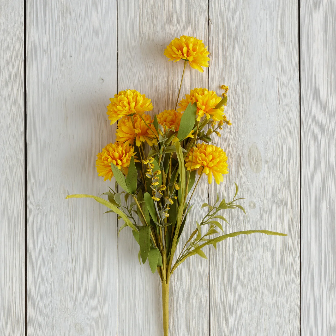 Yellow Dahlias And Wildflowers 20" Faux Floral Bunch