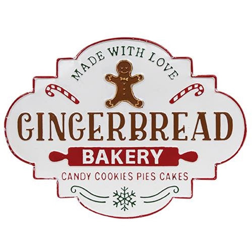 Gingerbread Bakery 19.5" Metal Sign