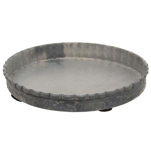 💙 Antiqued Gray Fluted 4" Candle Pan