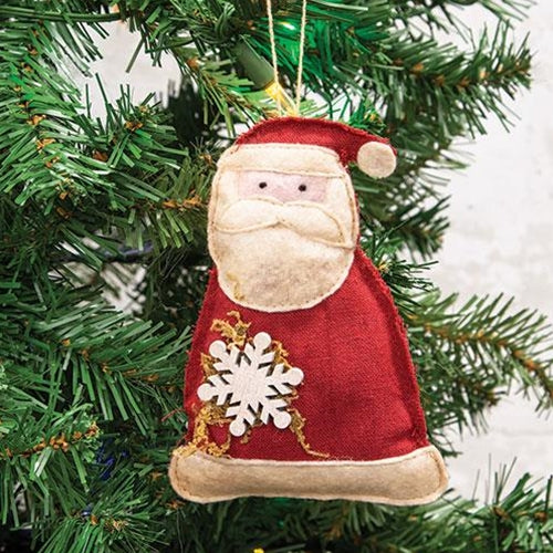 💙 Santa with Snowflake Fabric Ornament
