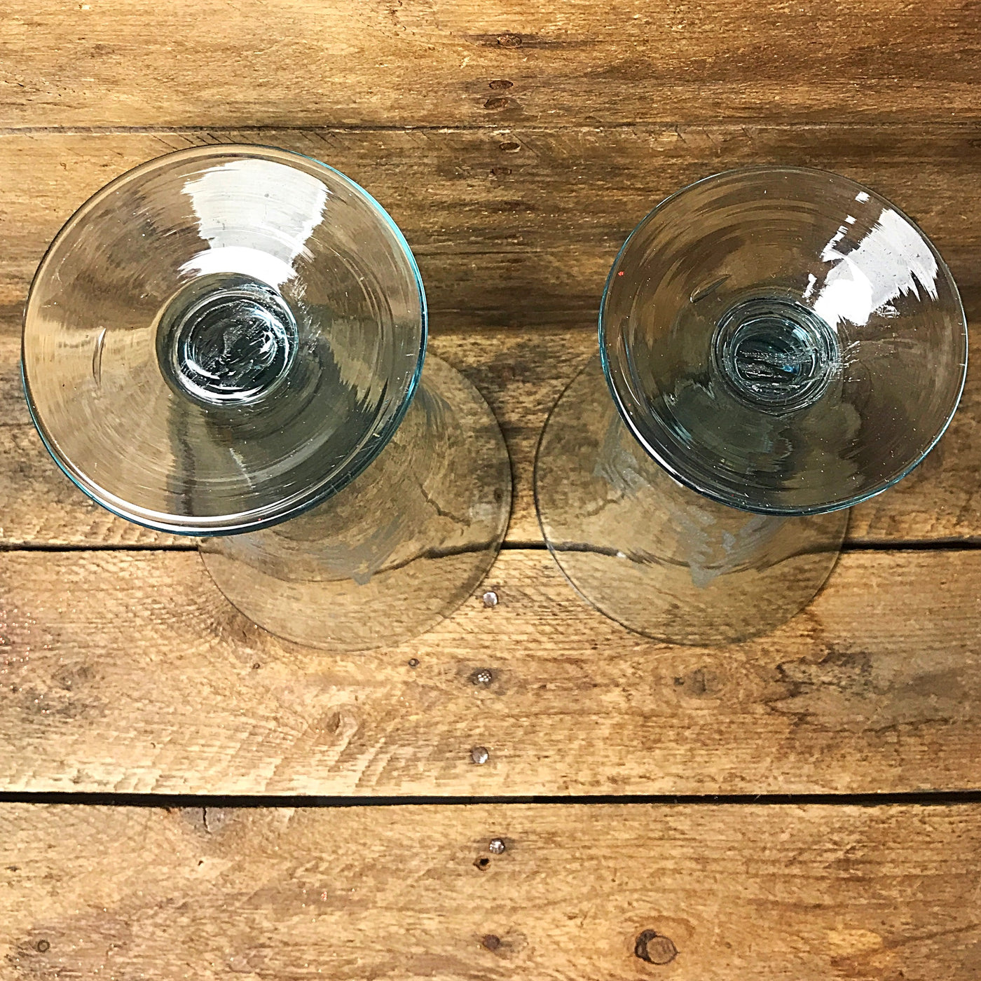 💙 Set of Two Etched Snow Tree Goblet Glasses