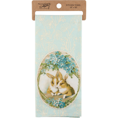 💙 Blue Bunny Floral Kitchen Towel