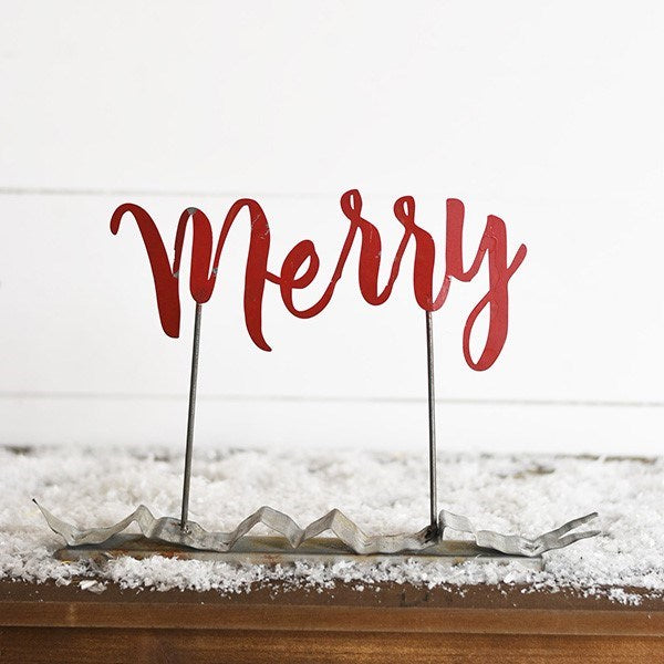 Surprise Me Sale 🤭 Red Merry Script Tabletop Sign