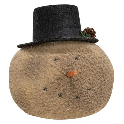 💙 Grungy Primitive Top Hat Snowman Head Ornament