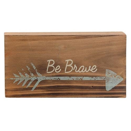 Be Brave Arrow Mini Rustic Block Sign